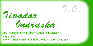 tivadar ondruska business card